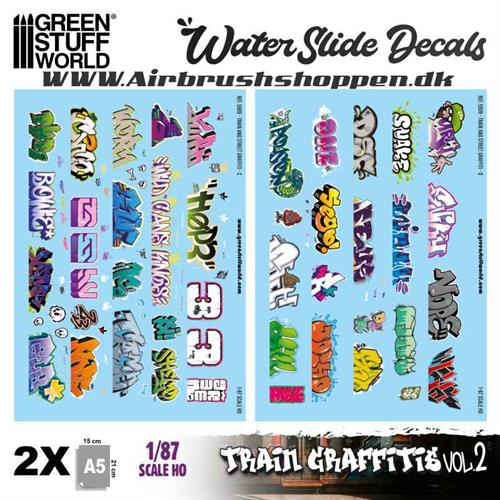 Waterslide Decals - Model railway graffiti decals 1:87 HO (Set-2)